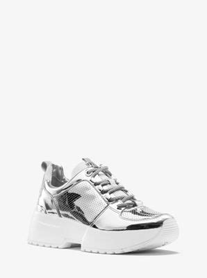 michael kors cosmo mirror metallic trainer|MICHAEL KORS COSMO TRAINER MIRROR METALLIC .